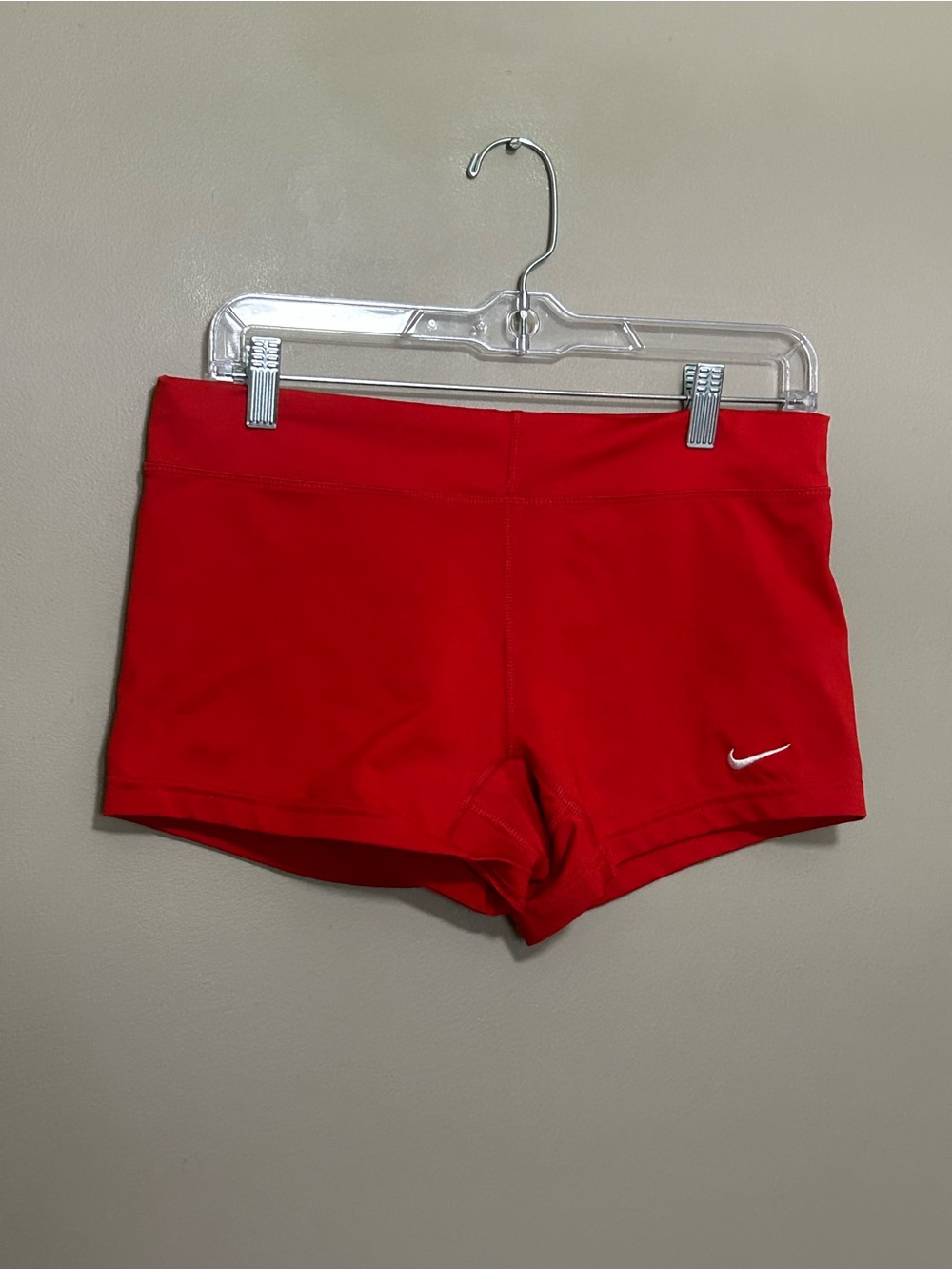 NIKE Women's Dri Fit Red Logo Shorts Medium